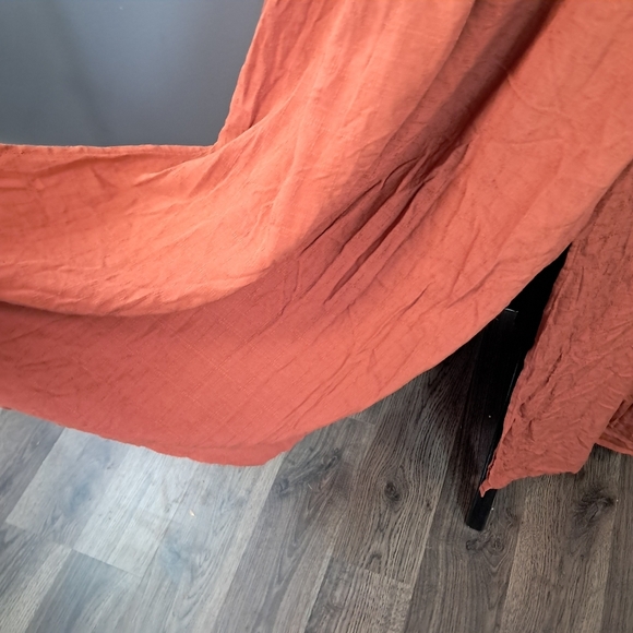 Torrid Tie Front Slit Maxi Dress Crosshatch Woven Orange Rust Size 00 M/L - Picture 5 of 12
